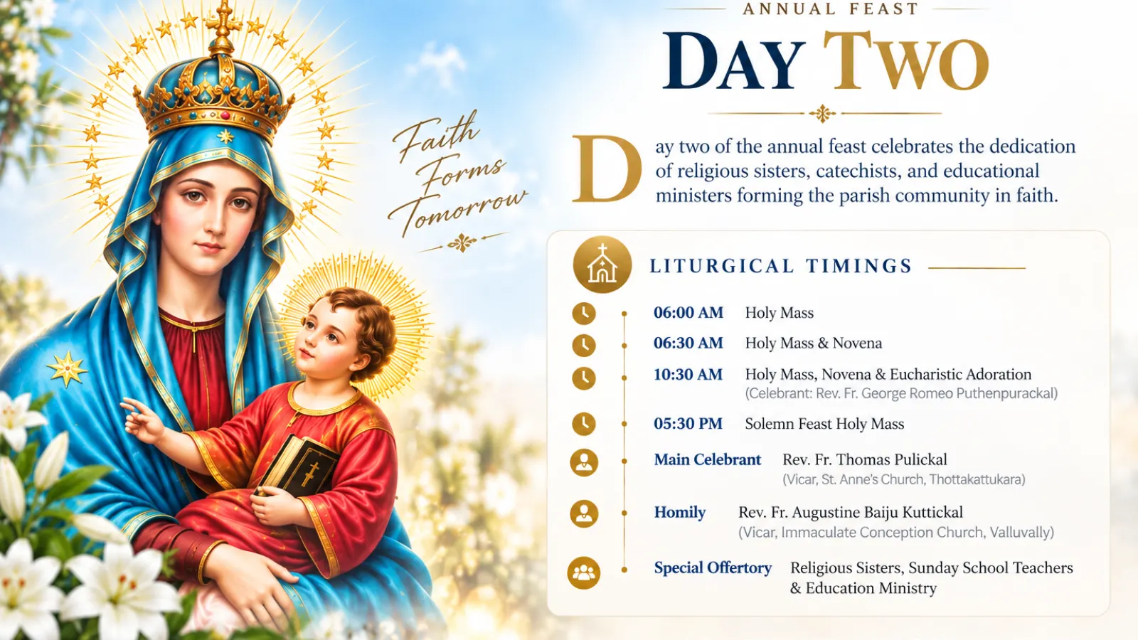 Vallarpadam Feast Day 2 (Sep 17, 2026): Honouring Sisters, Catechists &amp; Educators