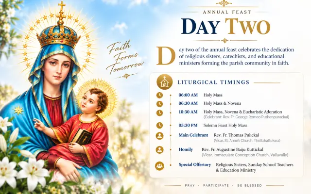 Vallarpadam Feast Day 2 (Sep 17, 2026): Honouring Sisters, Catechists &amp; Educators