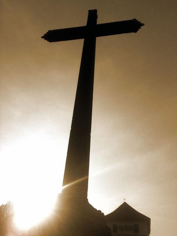 Historic Monolithic Granite Open-Air Cross